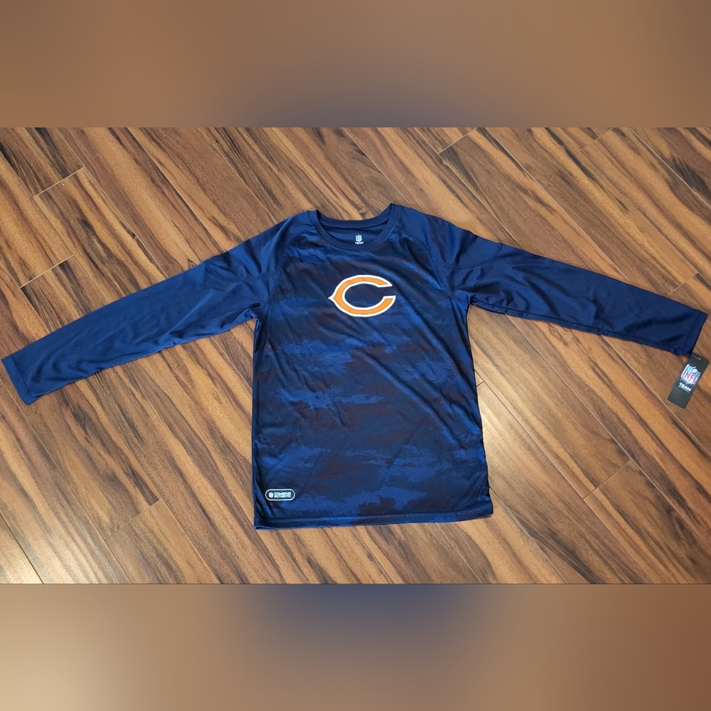 Chicago Bears NFL Team Apparel Youth Navy Blue Win Zone Long Sleeve T-Shirt Sz L